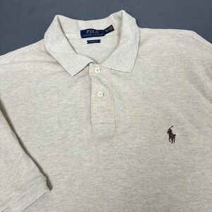 Polo Ralph Lauren Men's Oatmeal Beige Short Sleeve Polo Shirt Size XXL Preppy